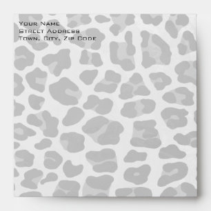 Monogram Black and White Leopard Print Envelope