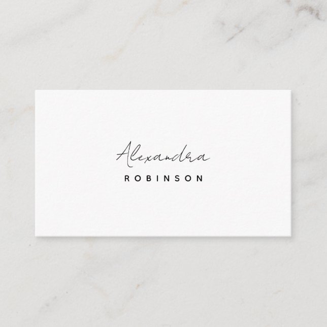 Monogram Black and White Minimalist Feminine Business Card (Front)