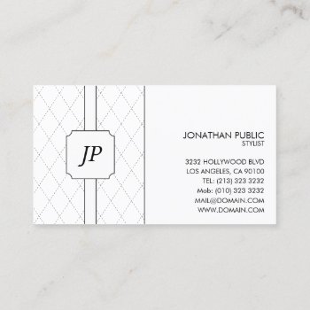 Monogram Black And White Pattern Business Card by J32Design at Zazzle