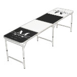 Monogram Black and white personalized family  Beer Pong Table