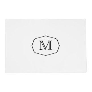 Monogram Black and White Placemat