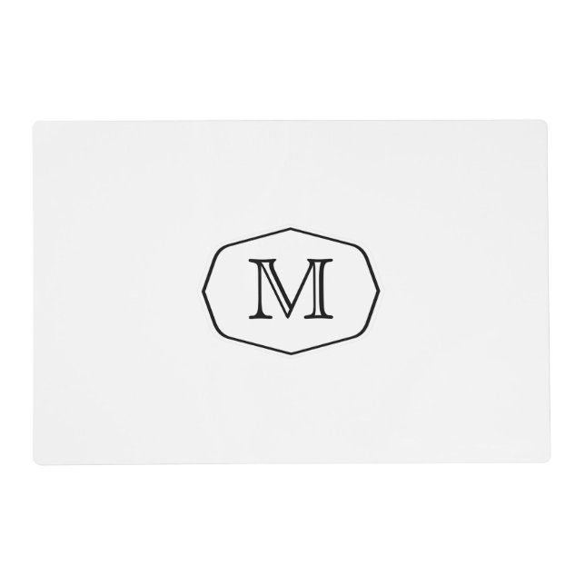 Monogram Black and White Placemat (Front)