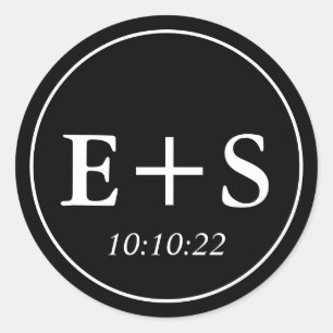 Monogram Black and White Wedding Envelope Seal
