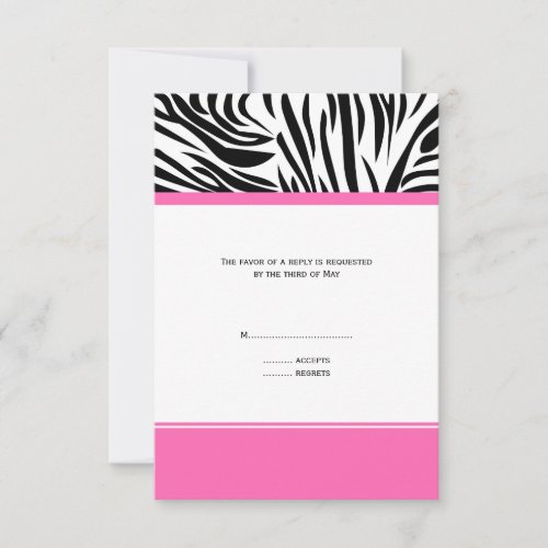 Monogram Black and White Zebra Print and Hot Pink Invitations
