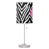 Monogram Black and White Zebra Print Table Lamp (Left)
