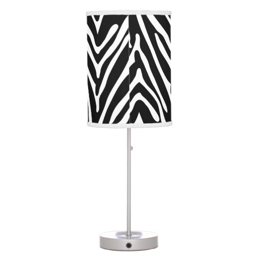 Monogram Black and White Zebra Print Table Lamp (Back)