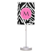 Monogram Black and White Zebra Print Table Lamp (Front)