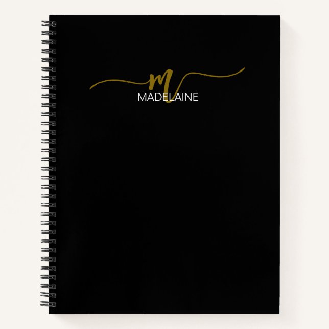 Monogram Black Brown Personal Notebook (Front)