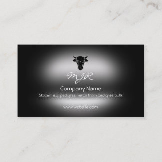 Monogram, Black Bull Head, metallic-effect Business Card
