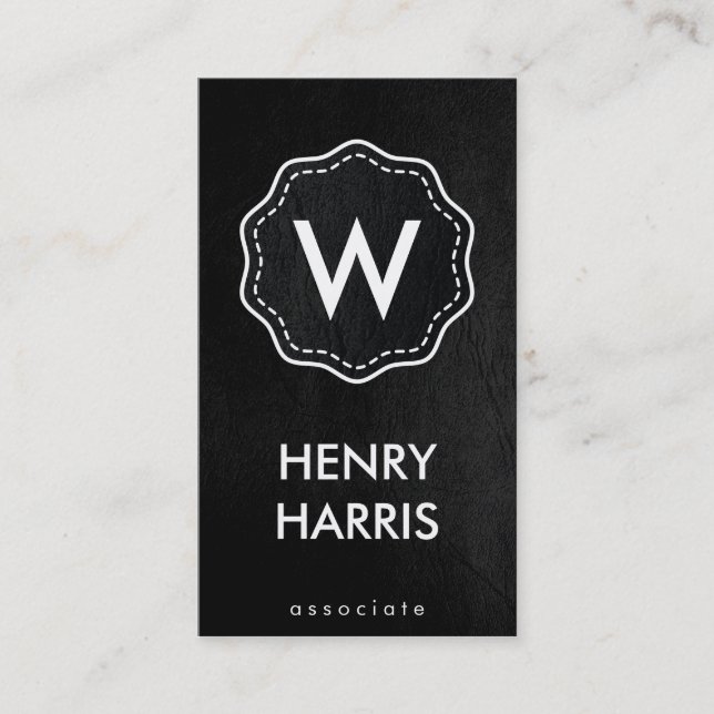 Monogram / Black Business Card (Front)