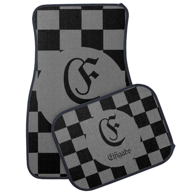 Monogram Black Car Floor Mat (Set)