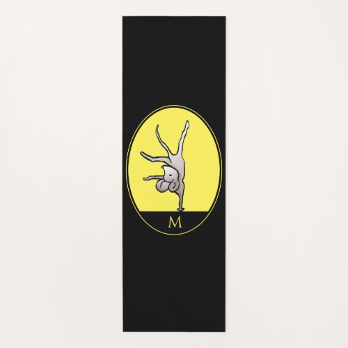 Monogram Black Cartoon Handstand Mouse Yoga Mat