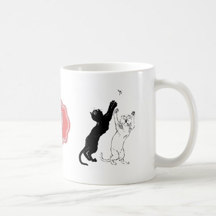 Monogram Black Cat Art Nouveau Chat Noir Steinlen Coffee Mug Zazzle Com