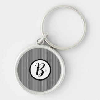 Monogram Black Check Keychain