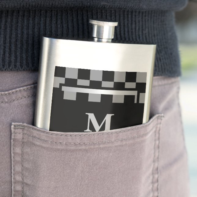 Monogram Black Checkered  Flask (In Situ)