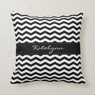 Zigzag Pillows - Decorative & Throw Pillows | Zazzle - Monogram Black Chevron Zigzag Print Pillows