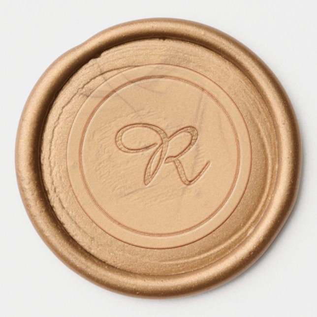 Monogram Black Circle Logo  Wax Seal Sticker (Front)
