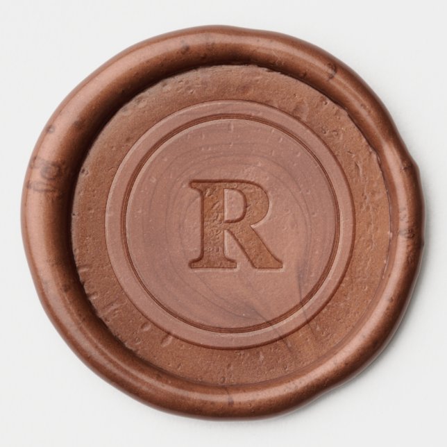 Monogram Black Circle Logo  Wax Seal Sticker (Front)