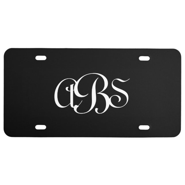 Monogram Black Classic License Plate (Front)