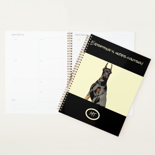 monogram Black Doberman Pincher Black  Tan  Planner