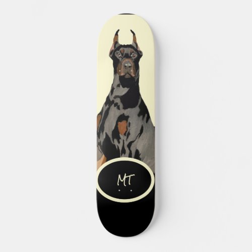 monogram Black Doberman Pincher Black  Tan  Skateboard