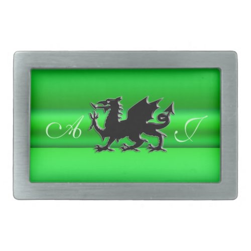 Monogram Black Dragon on green metallic_effect Belt Buckle