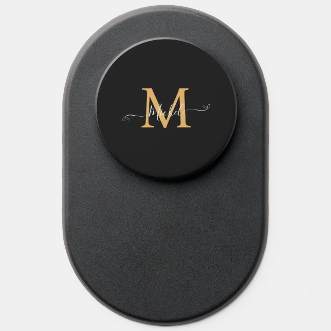 Monogram Black | Elegant Minimalist PopSocket (Popsocket)