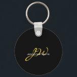 Monogram Black Gold Color Plain Modern Own Name Keychain<br><div class="desc">Looking for a functional and a great looking design? This simple,  minimalist and modern design is for you. How about this design that will draw attention to you?</div>