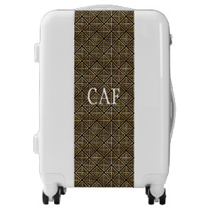 Monogram Black Gold Geometric Luggage