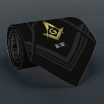 Monogram Black Gold Masonic Ties | Freemason Gifts<br><div class="desc">Custom masonic ties that you can add your monogram initials to... These classy personalized freemason gifts feature a unique black and gold square and compass design (other square and compass options available with this design if you customize it further). What makes them so extra special? The fact that you can...</div>