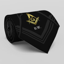 Monogram Black Gold Masonic Ties | Freemason Gifts
