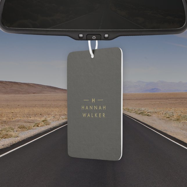 Monogram Black Gold | Modern Minimalist Elegant Air Freshener (Creator Uploaded)