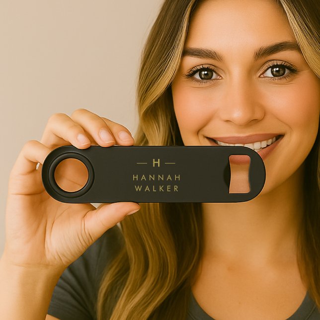 Monogram Black Gold | Modern Minimalist Elegant Bar Key (Creator Uploaded)