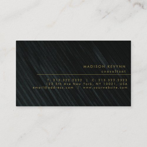 Monogram Black Gold  Modern Minimalist Elegant  Business Card