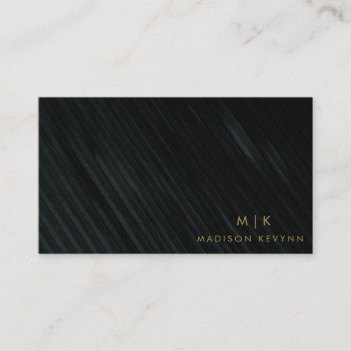 Monogram Black Gold  Modern Minimalist Elegant  Business Card