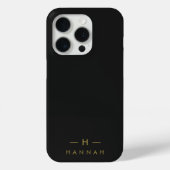 Monogram Black Gold | Modern Minimalist Elegant Case-Mate iPhone Case (Back)