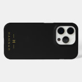 Monogram Black Gold | Modern Minimalist Elegant Case-Mate iPhone Case (Back (Horizontal))