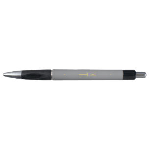 Monogram Black Gold Modern Minimalist Elegant Pe Pen