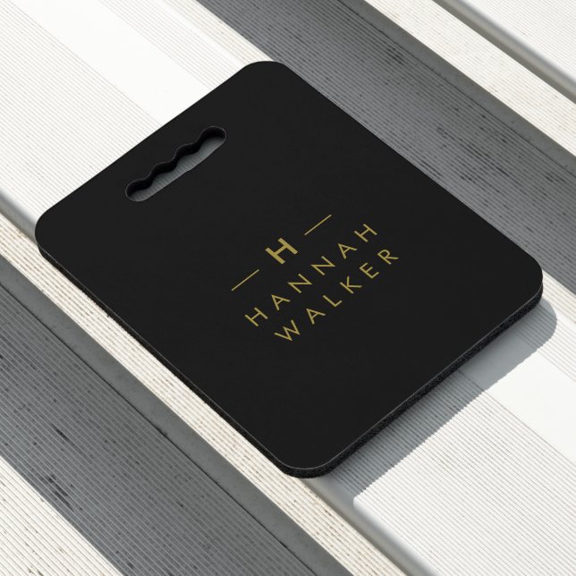 Monogram Black Gold | Modern Minimalist Elegant Seat Cushion (In Situ)