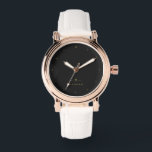 Monogram Black Gold | Modern Minimalist Elegant Watch<br><div class="desc">A simple stylish custom monogram design in a gold modern minimalist typography on an off black background. The monogram initials and name can easily be personalized along with the feature line to make a design as unique as you are! The perfect bespoke gift or accessory for any occasion.</div>