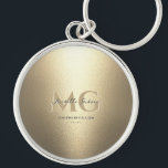 Monogram Black Gold Professional Elegant Modern Keychain<br><div class="desc">Elegant Modern Monogram Professional Black Gold Business Card with QR Code. Please DM if you need help to modify before you make a purchase. Thank you for your support!</div>