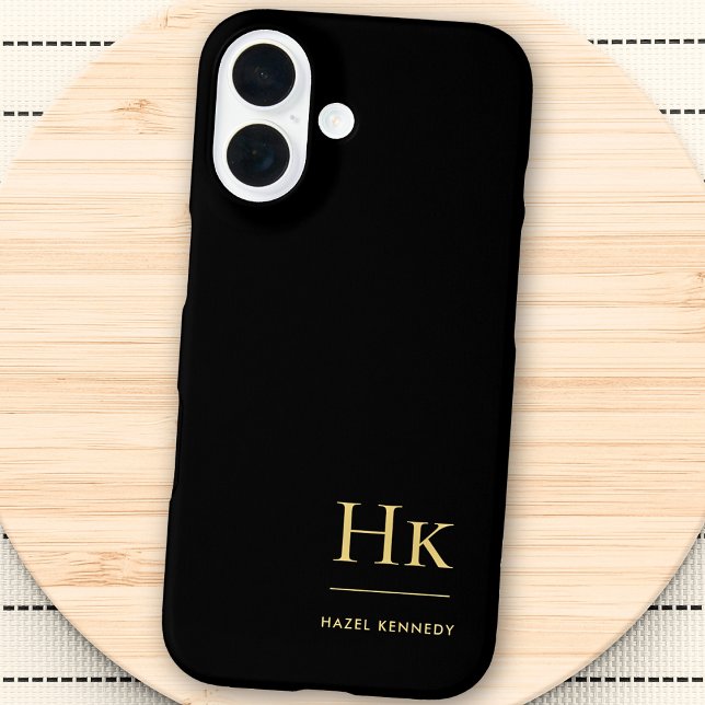 Monogram Black Gold Professional Elegant Stylish Case-Mate iPhone Case (Creator Uploaded)