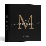 Monogram Black Gold Script Name Kitchen Recipe 3 Ring Binder Monogram Black Gold Script Name Kitchen Recipe 3 Ring Binder