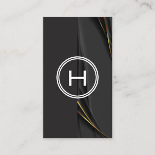 Monogram Black Gold Two Tone Business Card