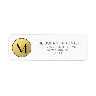 Monogram Black Gold White Business Elegant Label