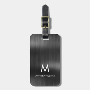 Black metal luggage tags clearance