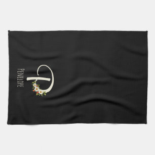 Monogram black Kitchen Towel Housewarmng gift