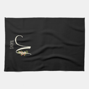 Monogram black Kitchen Towel Housewarmng gift