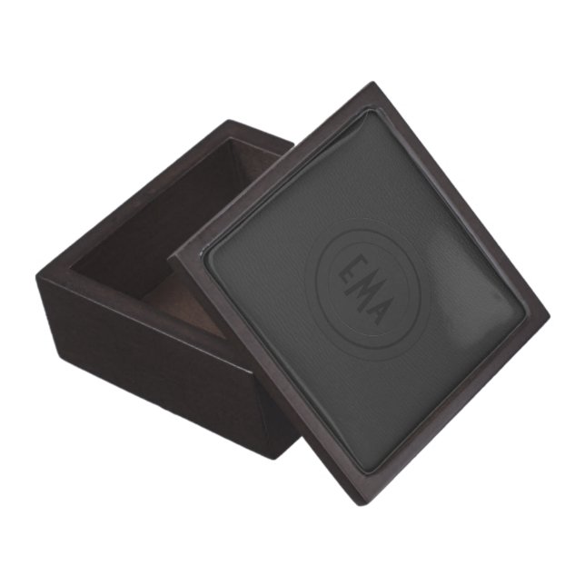 Monogram Black Leather Look Gift Box (Opened)