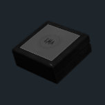 Monogram Black Leather Look Gift Box<br><div class="desc">Simple black leather look(image of leather). Custom and optional monogram. Cool masculine design. Available on other products</div>